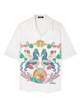 Versace Coral Theater Short-Sleeve Shirt